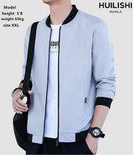 HUILISHI Korean style high quality plain jacket mens casual fashion jacket