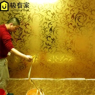 Gold Foil Wallpaper Gold Silver European Style KTV Ceiling Ceiling Living Room Bedroom TV Background