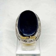 Cincin batu yaman hitam senter merah kristal asli original yahman / yahmani / habasy / ahmer dim 26-