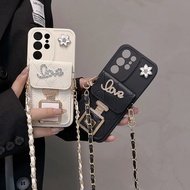 Perfume Bottle Card Insert with Strap Phone Case for Samsung A56 A36 A26 A16 A06 A55 A35 A25 A15 A05