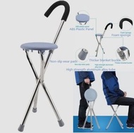 不銹鋼折疊三腳手杖登山椅便攜式手杖帶座椅  sysckp Stainless Steel Folding Tripod Cane Hiking Chair Portable Walking Stick