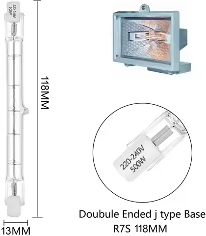 5Pcs High Power Halogen Lamp R7s Glass Tube Tungsten filament lamp 78mm 118mm 254mm J78 J118 J254 Li