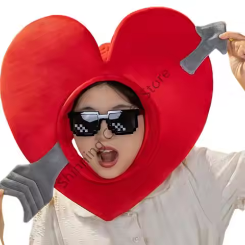 M68A Funny Cupids Arrows Heart Headgear Glasses 2Pcs Valentine Day Costumes Accessory Photo Props fo