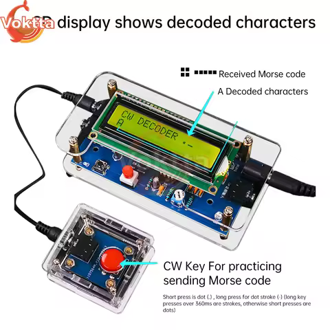 DC 9V DIY CW Trainer Decoder Kit CW Decoder Morse Code Reader LCD Display Radio Circuit Board Electr
