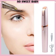 Electric Eyebrow Trimmer USB Rechargeable Portable Painless Eye Brow Epilator with LED Light