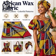 YELGIRLB African Wax Fabric, Cotton Colorful Patterns Ankara Fabric,  6 Yards Soft Material Wax Prin