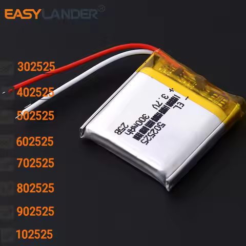 3Lines 3.7V 200mAh 402525 lithium Li ion polymer rechargeable battery 302525 502525 602525 702525 80