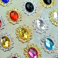 10pcs Acrylic Diamond Metal Hollow Bottom Support Sewing DIY Craft Corsage Stage Performance Costume