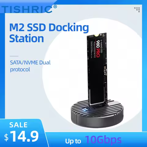 TISHRIC M.2 SATA SSD Housing NGFF NVME SSD Hard Drive Docking Station Plug Play NGFF NVME Solid Stat