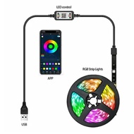 RGB 5050 Color Changing USB Bluetooth LED Strip Light, 5m TV Backlight Strip Smartphone APP Control