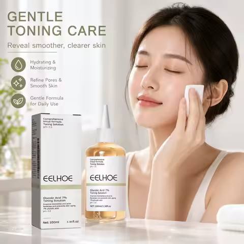 7% Glycolic Acid Facial Toner Remove Acne Marks Moisturize Firm Gentle Exfoliation Balance Skin Text