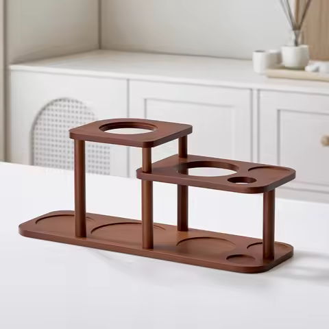 Coffee machine Sabugueiro portable coffee machine storage stand, electric and manual grinder, wooden