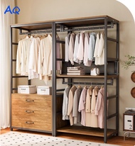 ZAQ Open Closet Wardrobe Homemade Walk-in Closet Shelves Combination Clothes Shelves Hanging Rack Fl