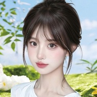 Wig Girls Wigs Real Hair Fringe Wigs Eight-Character Fringe Real Hair Wigs Real Hair Volume 211