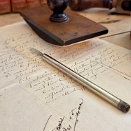 *30512-稀有法國古董銀色空心玻璃筆桿筆尖沾水筆