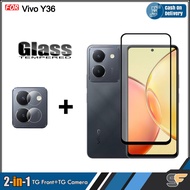 2in1 Tempered Glass Screen and Camera Lens Package Vivo Y100 4G 5G Y28 4G 5G Y27s Y27 4G 5G Y18 4G Y