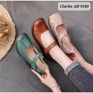 CLARKS WOMEN'S LEATHER SHOES AH 9180 Wedges