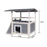 Solid Wood Cat House Rainproof Waterproof Outdoor Universal Cat House Outdoor Cat Villa Outdoor Cat 