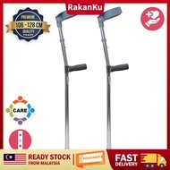 RakanKu Malaysia Aluminium Walking Stick Elbow Adjustable 106-128cm Crutches Medical (2pcs)