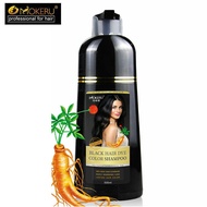 500ML Mokeru Ginseng Essence White Hair Black Shampoo Wash Care Hair Dye 3 In 1 Permanent Hair Color Natural Hair Dye Shampoo