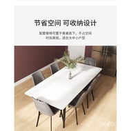 Stone Plate Dining Table Household Small Apartment Marble Rectangular Dining Table Modern Simple White Dining Tables and Chairs Set