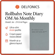 DELFONICS Rollbahn 2026 A6 Monthly Planner — Starts Oct 2025, Ultra-Slim Pocket Diary with 29 Grid P
