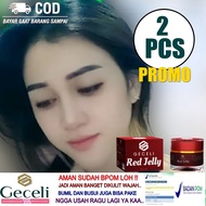 CREAM SEPASANG SIANG DAN MALAM -Cream Red Jelly Ms Glow 100% Ori Halal Aman BPOM- Red Jelly Premium