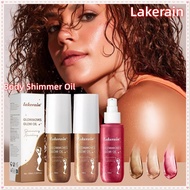 Lakerain Body Shimmer Oil,Quick-Dry Glow Body Oil,Vegan Glow Lotion Face Liquid Highlighter Illumina