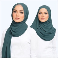 Tudung Malaysia Warna Pejal Pearl Chiffon Bubble Scarf Tudung Balut Kepala Etnik