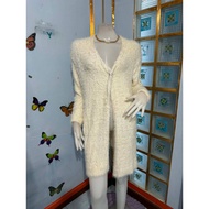 Bg Cream White Knitted Cardigan Dress