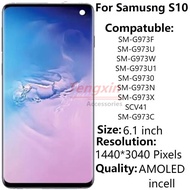6.1" AMOLED For Samsung S10 G973F/DS G973U G973 LCD Display With Frame Touch Screen Digitizer Assemb