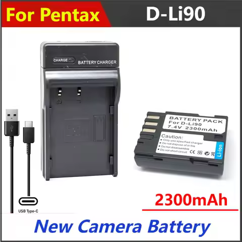 2300mAh D-Li90 DLi90 Battery Charger For Pentax K01 K1 K3 K5 K5D K7 K7D 645D 645Z K12 K52S K52 K32 K