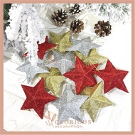 4pcs Star Christmas Tree Decorations Glitter Christmas Tree Decorations