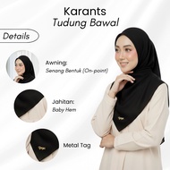 Karants Tudung selendang chiffon dengan hiasan bar logam Raya, polos, perlindungan menyeluruh – K08