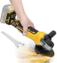 Cordless Angle Grinder for Dewalt 20v Batteries, 6600RPM Brushless Electric Grinder, Variable Speed Metal Grinder for 4.9''Wheels with Adjustable Auxiliary Handle for Cutting, Polishing（No Battery)