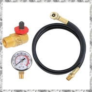 [I O J E] Air Tank Repair Kit W/Safety Valve, Pressure Gauge and 4 Feet Air Tank Hose Assembly Acces