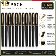 LUCKY-SUHE 10pcs Gel Pens, 1.0mm Tip Black Ink Black Gel Pens, Quality Large Capacity Student Statio