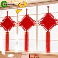 [H&L]1/2PCS - Large Red Velvet Chinese Knot Hanging Decoration for Living Room Wall, Elegant Traditi