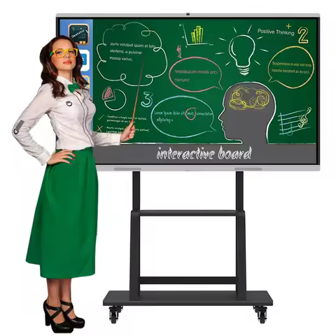 IR Touch 20 Points 75 Inch Interactive Digital Board 4K Resolution Interactive Meeting Rolling Smart