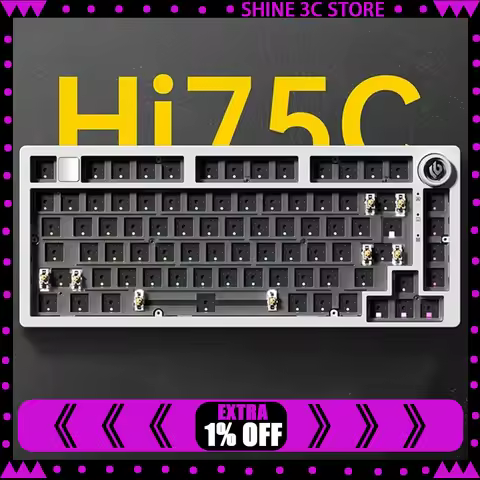 LEOBOG Hi75C Mechanical Keyboard 3Mode/Wired kit Hot Swap With Knob RGB Aluminium Alloy Gasket Hi75C