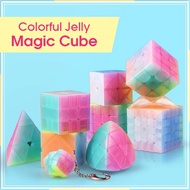 Jelly Magic Cube 2x2, 3x3, 4x4, 2x2 & 3x3 Pyramid Colorful Transparent Series
