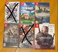Nintendo Switch Games - Doraemon, Hogwarts Legacy, Octopath Traveler, Witcher 3