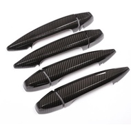 8-Piece Set Carbon Fiber Pattern Style Handle Decoration Coverage Type Adhesive Car Exterior Suitabl