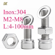 304 Stainless Steel Cup Head Hexagon Socket Three Combination M2/M2.5/M3/M4/M5/M6/M8 【DK-C2】