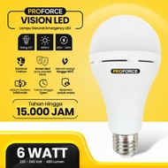 PAKET 5 PCS PROFORCE BOHLAM BOLA LAMPU EMERGENCY LED WARNA CAHAYA PUTIH VISION TAHAN LAMA TANPA LIST