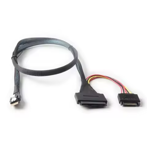 B0KA SlimSAS SFF-8654 4i to U.2 SFF-8639 Converter Cable 15pin Cord Line 32AWG Tinned-copper PCIE4.0