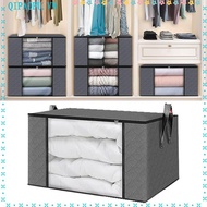 NENTEY Foldable Storage Box, Non-woven Fabric Transparent Window Clothes Storage Bins, High-capacity
