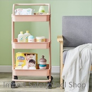ℹ[ Ready Stock Msia ] 3 Tier Multifunction Storage Trolley Rack Office Shelves Home Kitchen Rack With Wheel