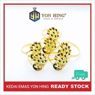 Cincin Peacock Design India Emas 916 Saiz 13, 14.5, 17, 18 Yon Hing