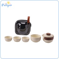Travel Tea Set with Carry Bag Ceramics Gaiwan Tea Set Porcelain Kung Fu Teapot Small Tea Cups Tea Po